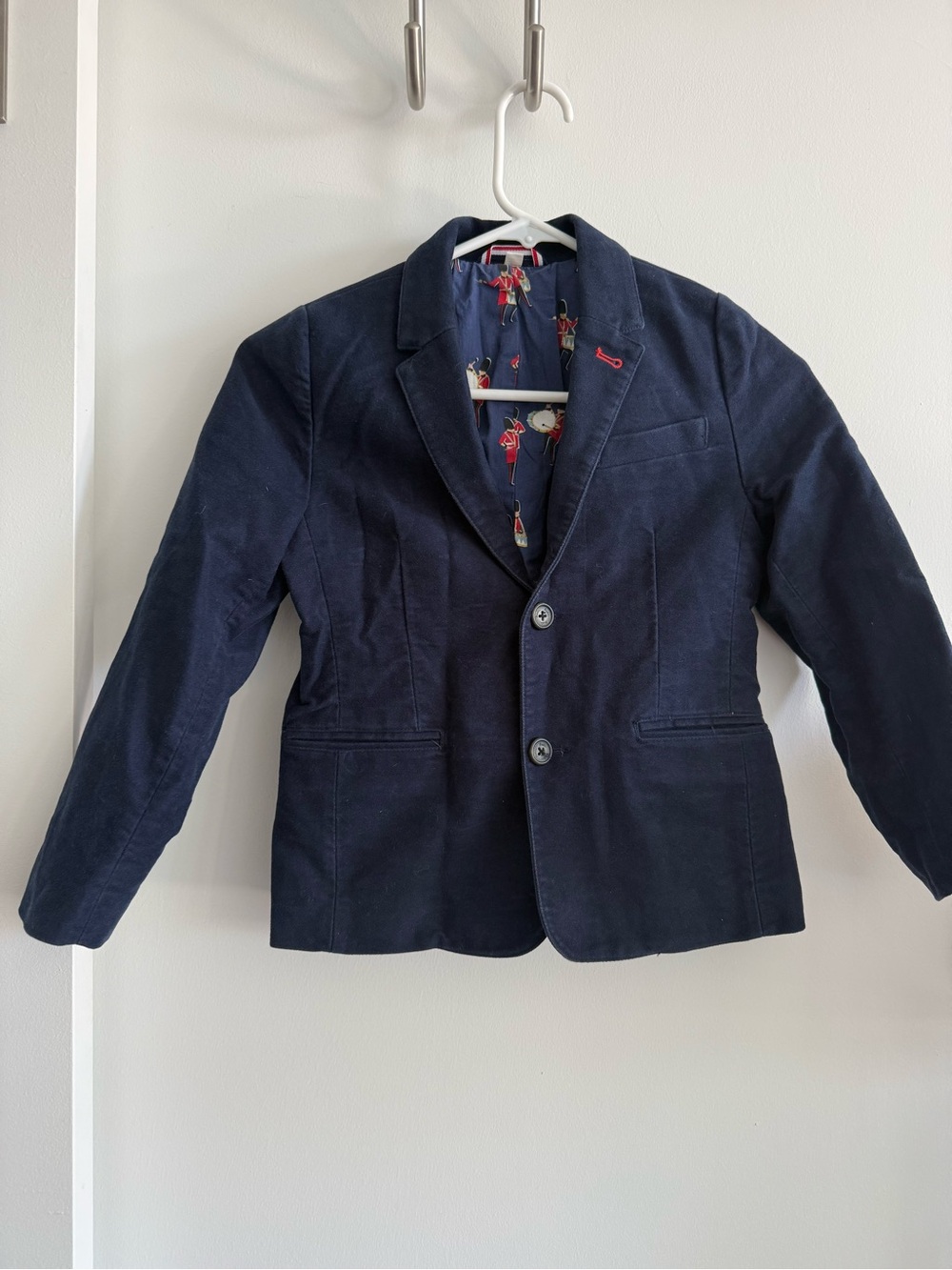 Size 6-7 Boden 100% cotton blazer suit jacket lined with cute drummers print
